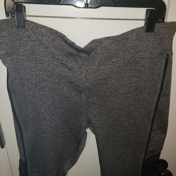 S2 1x grey sheer mesh inset athletic yoga leggings - Picture 8 of 13